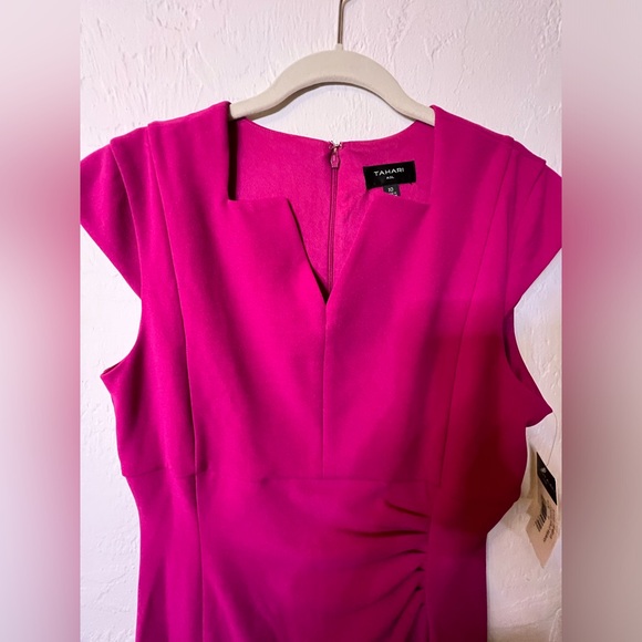 Tahari * Midi Sheath Dress * Size 10 * Color: Wild Berry (Fuchsia) - Picture 3 of 8